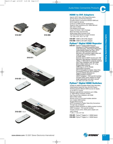 DVI-D (Digital) Male to DVI-D/HDMI Dual Female Y-Splitter Adapter Cable,  YS-024