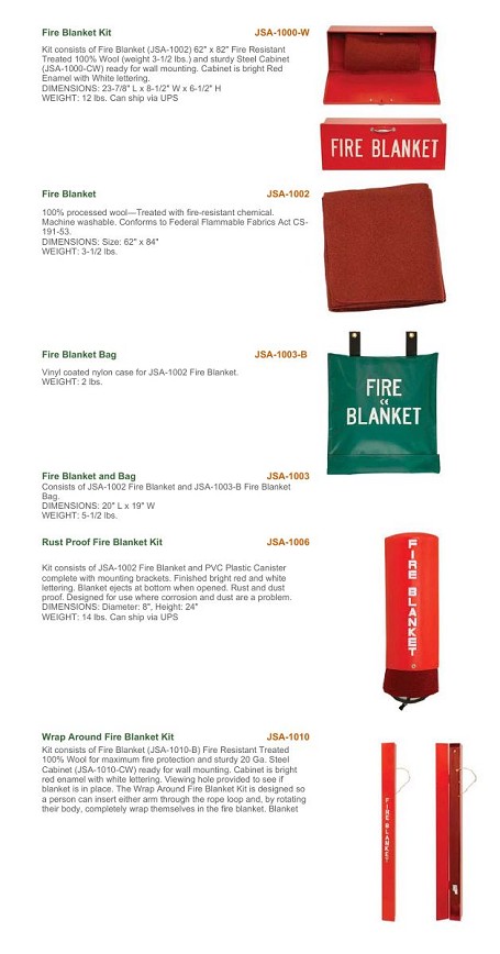 Fire Blanket with Vinyl Wall Mount Case