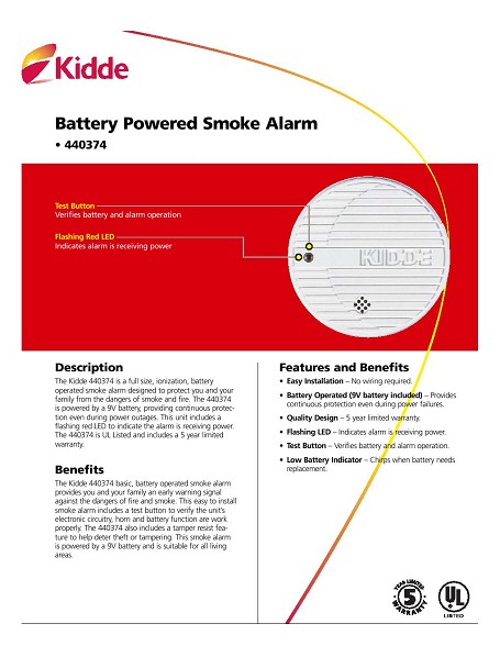 kidde smoke alarm 0918