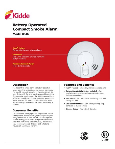 kidde smoke alarm model 0918