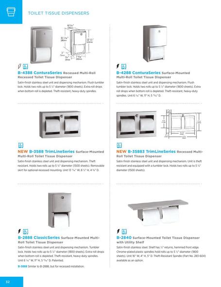 Bobrick Cubicle Collection Double Coat Hook B-549