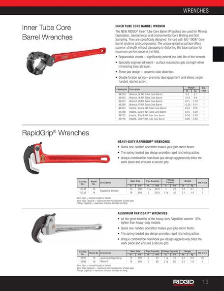 Wrenches Inner Tube Core Barrel 